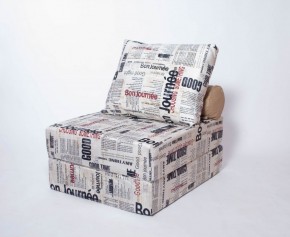 Кресло-кровать-пуф бескаркасное Прайм (Газета) в Кунгуре - kungur.ok-mebel.com | фото