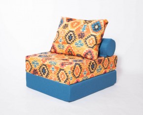 Кресло-кровать-пуф бескаркасное Прайм (мехико желтый-морская волна) в Кунгуре - kungur.ok-mebel.com | фото