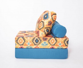 Кресло-кровать-пуф бескаркасное Прайм (мехико желтый-морская волна) в Кунгуре - kungur.ok-mebel.com | фото 2
