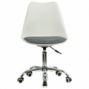 Кресло стул BRABIX "Eames MG-310 CH", хром, пластик белый, ткань серая, 532924 в Кунгуре - kungur.ok-mebel.com | фото 1