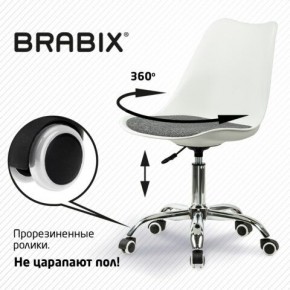 Кресло стул BRABIX "Eames MG-310 CH", хром, пластик белый, ткань серая, 532924 в Кунгуре - kungur.ok-mebel.com | фото 7