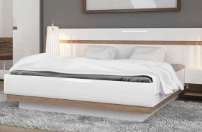 Кровать 140/TYP 91-01 с подъемником, LINATE ,цвет белый/сонома трюфель в Кунгуре - kungur.ok-mebel.com | фото