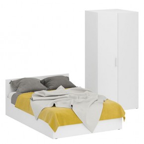 Кровать 1400 + Шкаф угловой Стандарт, цвет белый, ШхГхВ 143,5х203,5х70 + 81,2х81,2х200см., сп.м. 1400х2000 мм., без матраса, основание есть в Кунгуре - kungur.ok-mebel.com | фото