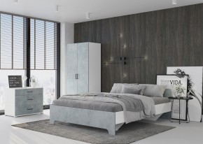 Кровать 1,6 VICTOR + основание (Белый-Бетон) в Кунгуре - kungur.ok-mebel.com | фото 4