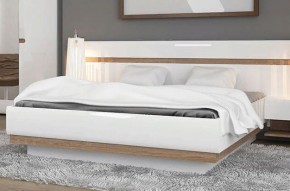 Кровать 160/TYP 94-01 с подъемником, LINATE ,цвет белый/сонома трюфель в Кунгуре - kungur.ok-mebel.com | фото 5