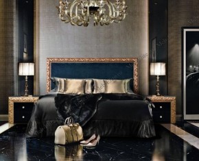 Кровать 2-х спальная (1,8 м) Тиффани Premium черная/золото с мягким элементом (Антрацит) с подъемным механизмом (ТФКР180-3[3](П) в Кунгуре - kungur.ok-mebel.com | фото 2