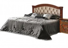Кровать 2-х спальная с мягким изголовьем без изножья Карина-3 орех (К3КР-4[1]) в Кунгуре - kungur.ok-mebel.com | фото