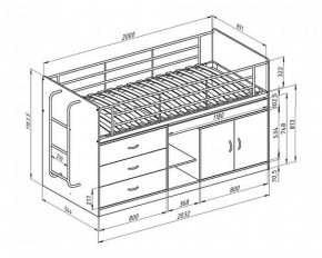 Кровать-чердак "Дюймовочка-6" Белый в Кунгуре - kungur.ok-mebel.com | фото 2