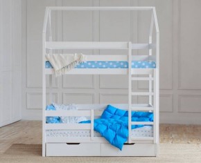 Кровать-домик двухъярусная 80*160 Белый в Кунгуре - kungur.ok-mebel.com | фото 5