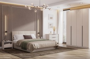 Кровать двойная №4 с основанием (Бежевый) в Кунгуре - kungur.ok-mebel.com | фото 3