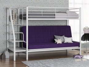 Кровать двухъярусная с диваном "Мадлен-3" (Белый/Фиолетовы) в Кунгуре - kungur.ok-mebel.com | фото