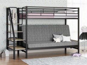 Кровать двухъярусная с диваном "Мадлен-3" (Черный/Серый) в Кунгуре - kungur.ok-mebel.com | фото 1