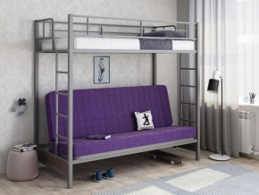 Кровать двухъярусная с диваном "Мадлен" (Серый/Фиолетовый) в Кунгуре - kungur.ok-mebel.com | фото 1