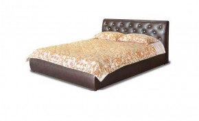 Кровать Флоренция 1600 в к/з "Классик 307 коричневый" (серия Норма) + основание + ПМ в Кунгуре - kungur.ok-mebel.com | фото