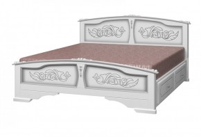ЕЛЕНА Кровать из массива 1600 (Белый жемчуг) с 2-мя ящиками в Кунгуре - kungur.ok-mebel.com | фото 1
