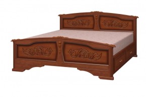 ЕЛЕНА Кровать из массива 1800 (Орех) с 2-мя ящиками в Кунгуре - kungur.ok-mebel.com | фото 2