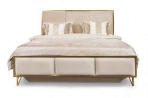 Кровать Lara 1600 с мягким изголовьем + основание (белый глянец) в Кунгуре - kungur.ok-mebel.com | фото 1