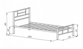 Кровать металлическая "Кадис 900х1900" Белый в Кунгуре - kungur.ok-mebel.com | фото 2