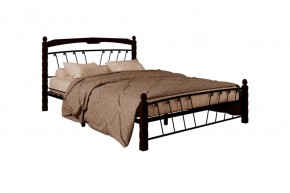 Кровать "Муза 1" КМД10  Черная (1600*2000) (ножки-шоколад) с коваными изделиями в Кунгуре - kungur.ok-mebel.com | фото 2