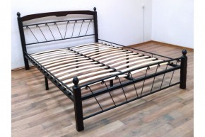 Кровать "Муза 1" КМД10  Черная (1600*2000) (ножки-шоколад) с коваными изделиями в Кунгуре - kungur.ok-mebel.com | фото 3