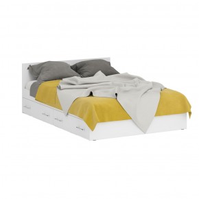 Кровать с ящиками 1400 + Пенал Стандарт, цвет белый, ШхГхВ 143,5х203,5х70 + 45х52х200 см., сп.м. 1400х2000 мм., без матраса, основание есть в Кунгуре - kungur.ok-mebel.com | фото 6