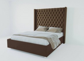 Кровать Версаль ЛЮКС с ПМ 2000 (экокожа коричневая) в Кунгуре - kungur.ok-mebel.com | фото