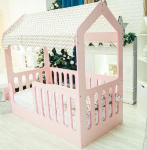 Кровать-домик без ящика 800*1600 (Розовый) в Кунгуре - kungur.ok-mebel.com | фото 1