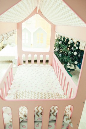 Кровать-домик без ящика 800*1600 (Розовый) в Кунгуре - kungur.ok-mebel.com | фото 3