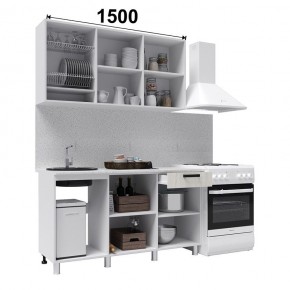 Кухня ДИОР 1500 (Белый/Дуб Крафт белый) в Кунгуре - kungur.ok-mebel.com | фото 2