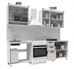 Кухня ДИОР 2 м б/стекла (белый/дуб крафт белый) в Кунгуре - kungur.ok-mebel.com | фото 2