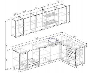 Кухня угловая Антрацит 2600х1600 (Стол. 38мм) в Кунгуре - kungur.ok-mebel.com | фото 2