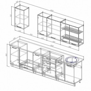 Кухонный гарнитур Антрацит 2800 (Стол. 26мм) в Кунгуре - kungur.ok-mebel.com | фото 2