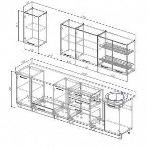 Кухонный гарнитур Антрацит 2800 (Стол. 38мм) в Кунгуре - kungur.ok-mebel.com | фото 3