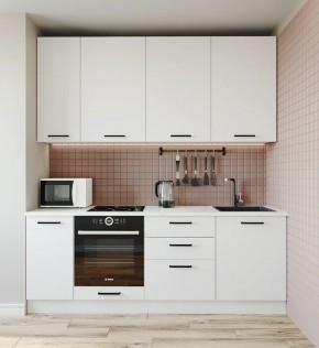 Кухонный гарнитур Белый Глянец 2200 h950 (Стол. 38мм) в Кунгуре - kungur.ok-mebel.com | фото