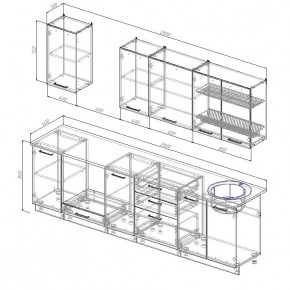 Кухонный гарнитур Дели 2800 (Стол. 26мм) в Кунгуре - kungur.ok-mebel.com | фото 2