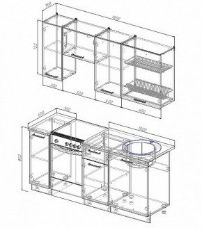 Кухонный гарнитур Лофт 1800 (Стол. 26мм) в Кунгуре - kungur.ok-mebel.com | фото 2