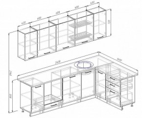 Кухонный гарнитур угловой Графика 2600х1600 (Стол. 38мм) в Кунгуре - kungur.ok-mebel.com | фото 2