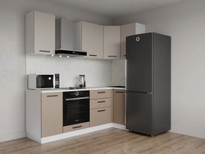 Кухонный гарнитур угловой Каппучино 2200*1000 (Стол. 26мм) в Кунгуре - kungur.ok-mebel.com | фото