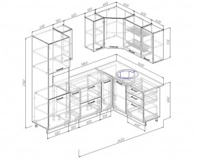 Кухонный гарнитур угловой Капри 2400х1600 (Стол. 26мм) в Кунгуре - kungur.ok-mebel.com | фото 2