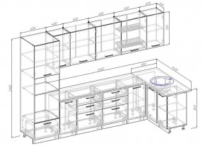 Кухонный гарнитур угловой Капри 3200х1400 (Стол. 26мм) в Кунгуре - kungur.ok-mebel.com | фото 3