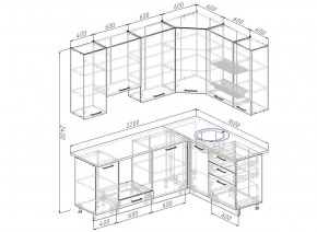 Кухонный гарнитур угловой Крафт 2200*1600 (Стол. 38мм) в Кунгуре - kungur.ok-mebel.com | фото 2