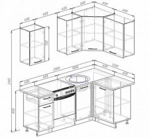 Кухонный гарнитур угловой Пайн 2000х1200 (Стол. 26мм) в Кунгуре - kungur.ok-mebel.com | фото 2