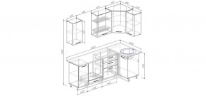Кухонный гарнитур угловой Шимо 2200х1000 (Стол. 38мм) в Кунгуре - kungur.ok-mebel.com | фото 2