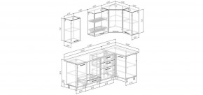 Кухонный гарнитур Умбра 2200*1000 (Стол. 38мм) в Кунгуре - kungur.ok-mebel.com | фото 2