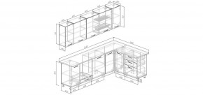 Кухонный гарнитур Умбра 2600*1600 (Стол. 38мм) в Кунгуре - kungur.ok-mebel.com | фото 2
