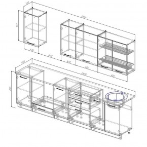 Кухонный гарнитур Вегас 2800 (Стол. 26мм) в Кунгуре - kungur.ok-mebel.com | фото 2