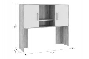 ЛАЙТ 2 Надстройка стола компьютерного (1200) дуб сонома в Кунгуре - kungur.ok-mebel.com | фото