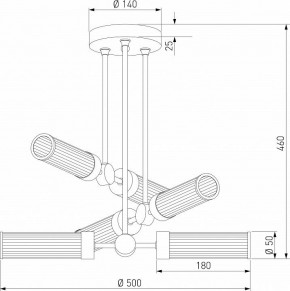 Люстра на штанге Eurosvet Oriens 60166/6 латунь в Кунгуре - kungur.ok-mebel.com | фото 5