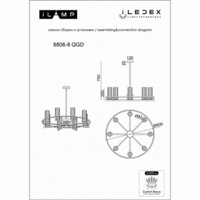 Люстра на штанге iLamp Evolution 6806-8 QGD в Кунгуре - kungur.ok-mebel.com | фото 2