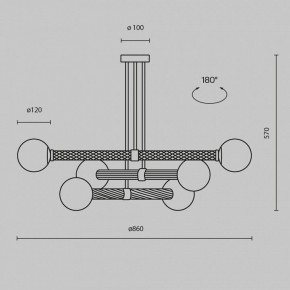 Люстра на штанге Maytoni Teatro MOD287PL-06BS в Кунгуре - kungur.ok-mebel.com | фото 3